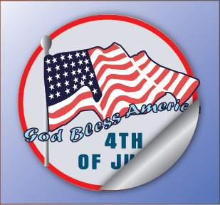 4th of July Bubble-free stickers