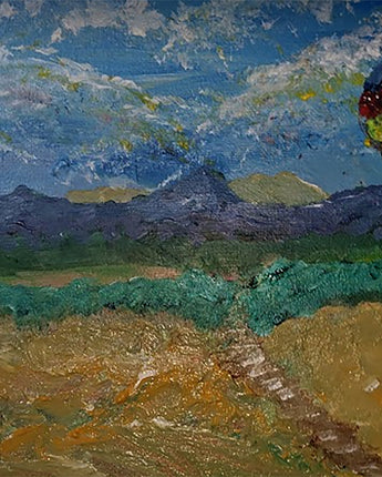 Hot-Air Ballon Ride over Prairie Land | Made with Oils | Summer Painting l Ready to hang artwork