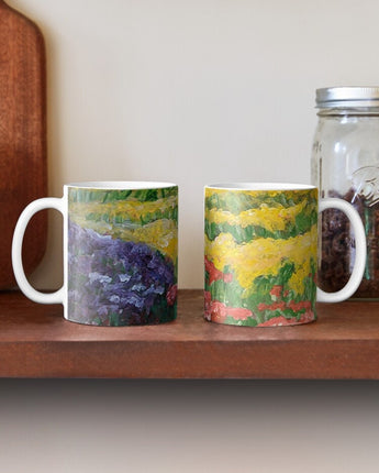 Custom Graphic Coffee Mug | Flower Cup Tall Mug | Pressed Wildflowers Design | Cottagecore Tea Mug | Unique Classic Tea Cup