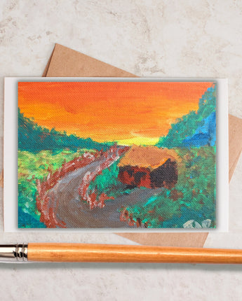 Glowing Orange Painting / Made with Acrylic