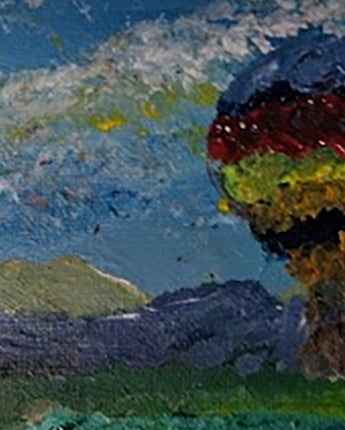 Hot-Air Ballon Ride over Prairie Land | Made with Oils | Summer Painting l Ready to hang artwork